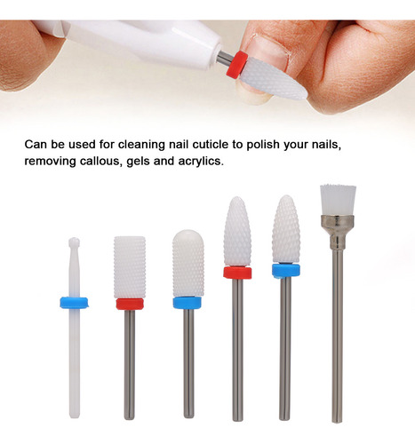Juego De Brocas Para Uñas: Limpiador De Cutículas, Pulidor Y
