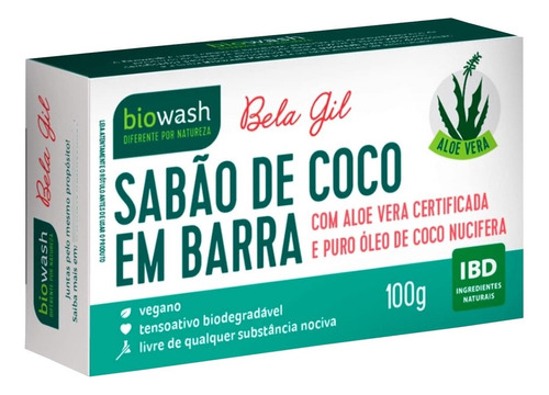 Sabão De Coco Em Barra Biodegradável Natural 100g - Biowash
