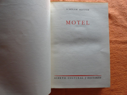 Scholem Aleijem - Motel - Cuentos De Niños - Tapa Dura -