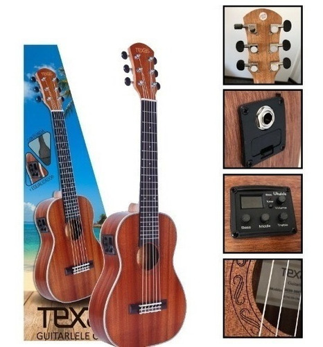 Guitalele Electroacustico Texas Ug 30-300t-nat Con Funda