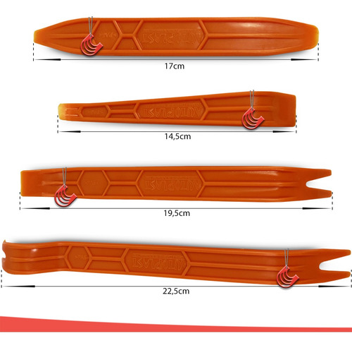 Imagem 3 de 6 de Kit Espatula Nylon Desmontar Carros Painel Moldura Portas