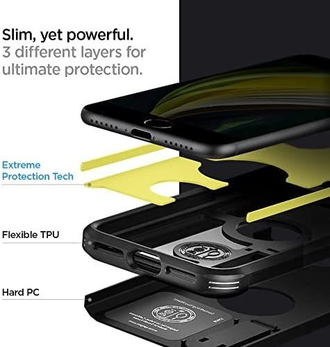Imagen 4 de 8 de Funda Spigen Tough Armor Para iPhone SE 2022/20 Negro