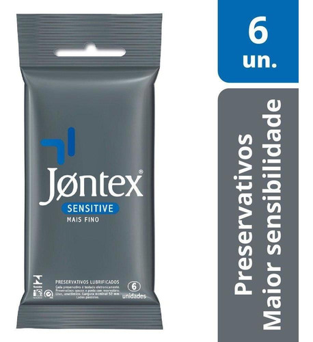 Imagem 1 de 3 de Preservativo Lubrificado 6 Uni Sensitive Jontex