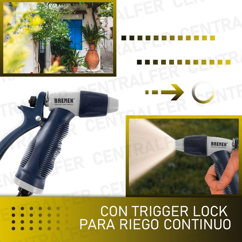 Pistola De Riego Con Gatillo Ajustable Regulable Bremen 7440