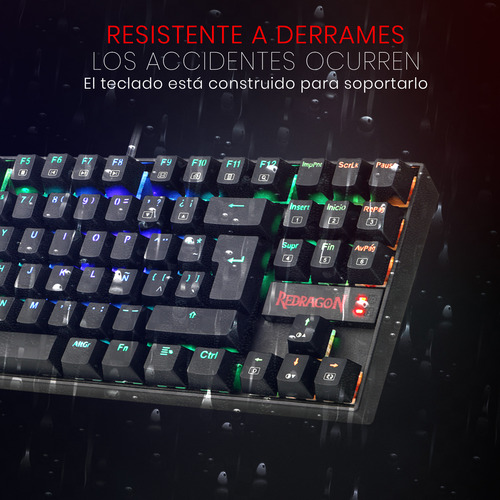 Teclado Redragon Kumara K552w-2 Rgb Qwerty Español Outemu Negro Español Latinoamérica