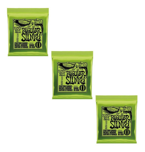 010-046 Kit de 3 cuerdas para guitarra normal Ernie Ball Slinky