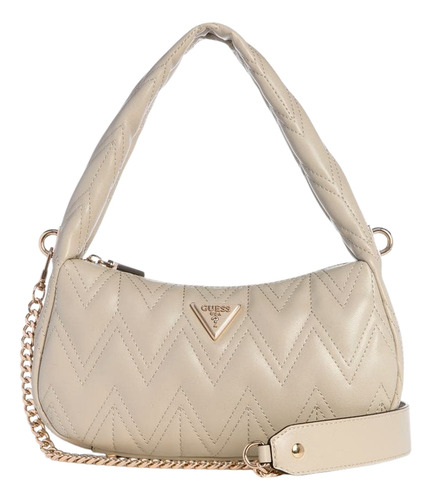Cartera Mujer Guess Eda Top Zip Shoulder Bag Crema