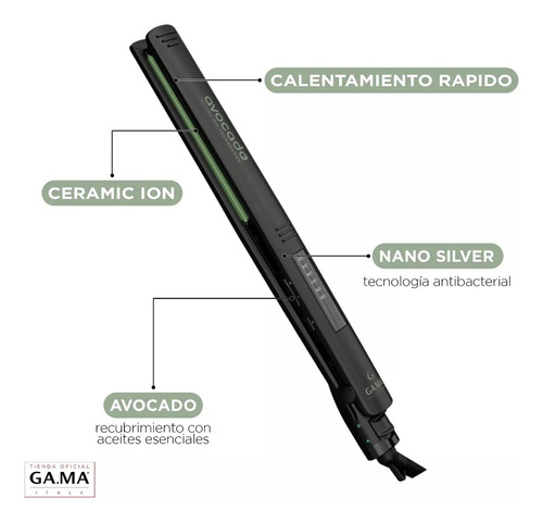Plancha Alisadora Gama Elegance Led Avocado Ceramic Ion