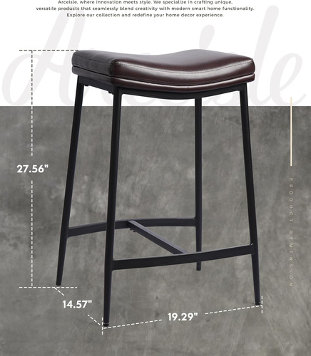 Juego De 2 Taburetes Bancos Piel Sintética Bar Cocina