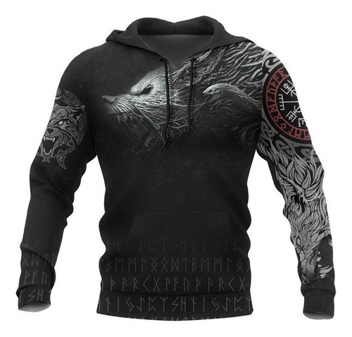 Nueva Sudadera Con Estampado De Guerra Vikingo (22)