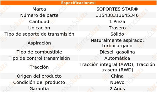 1) Soporte Transmisión Tras X5 3.0l 6 Cil Turbo 09/18