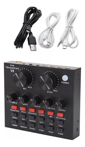 Tarjeta De Sonido V8 Interfaz Consola De Audio Grabación 