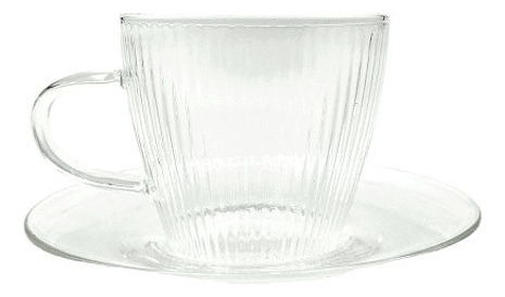Set 4 Tazas Con Plato Espresso 110ml Glasso Para Té / Café