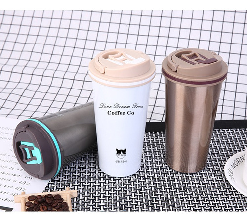 Vaso Termico Portátil Doble Capa De Acero Inoxidable Café