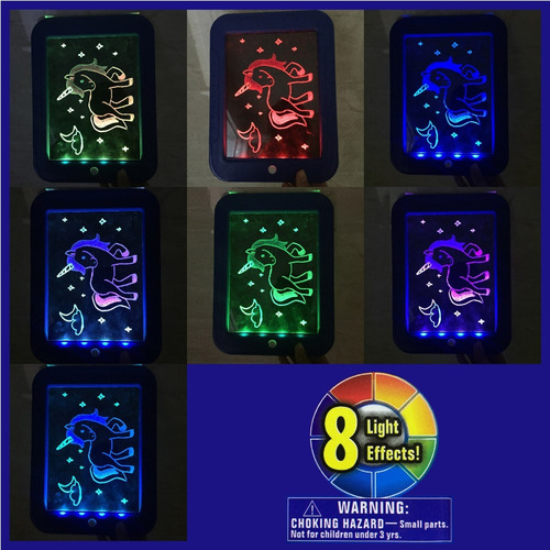 Tablero De Dibujo Con Luz Led Magic Pad Y 6marcadores Tablet