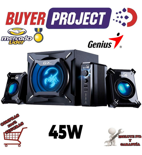 Imagen 6 de 6 de Parlantes Genius Sw-g2.1 2000 45w Para Pc, Xbox, Tv, Dvd Ps2