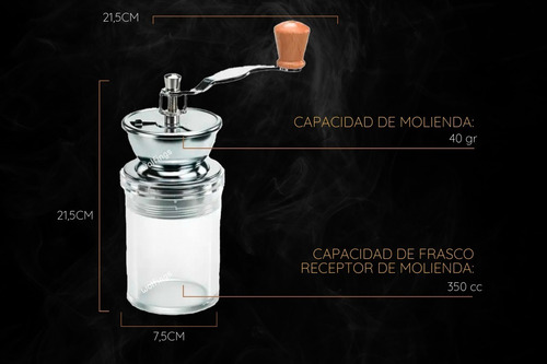 Imagen 6 de 10 de Molinillo Cafe Manual Con Muelas Granos Semillas Premium