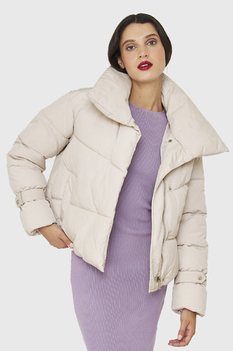 Parka Corta Acolchada Blanco Invierno Nicopoly