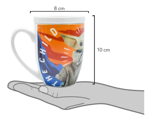 Imagen 7 de 7 de Taza Con Tapa Baby Yoda