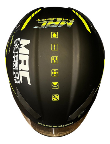 Casco Mrc Ff320 Negro Diseño Aerodinámico Negro Monocolor L