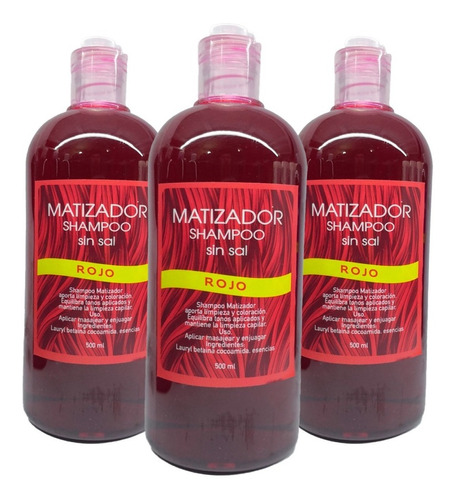 Pack 3 Shampoo Matizadores Rojo Azul Violeta Grafito Cano