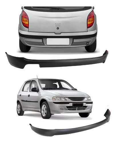 Saia Spoiler Dianteiro/traseiro Chevrolet Celta 00/05 Preto