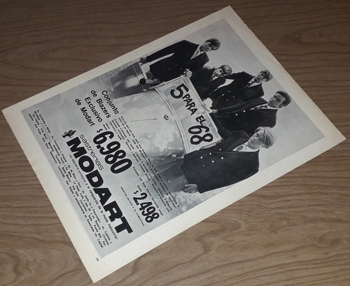 P159 Clipping Publicidad Sastrerias Modart Año 1968 (Usado)