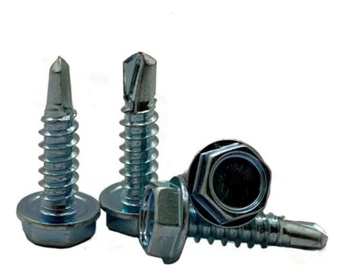 500 Pz Pija Hexagonal Punta De Broca Galvanizada - 10 X 3/4