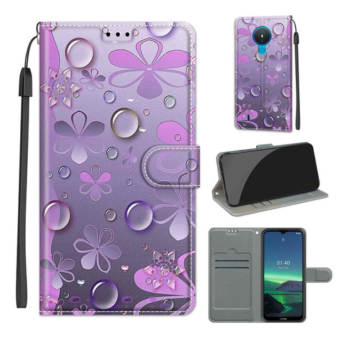 Funda De Piel Sintética Con Tapa For Nokia 1.4