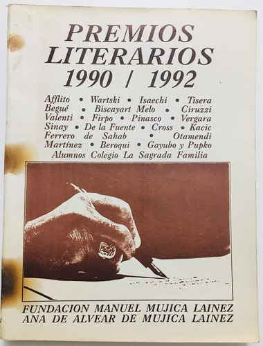 Premios Literarios 1990/1992 Fundación Mujica Lainez