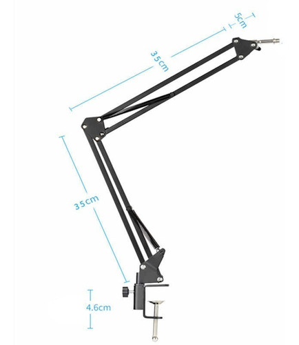 Imagen 4 de 4 de Microfono Condensador Con Soporte De Brazo Y Anti-pop