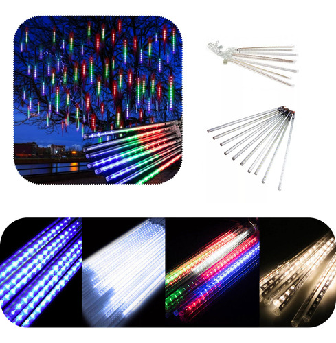 Luces Led Tipo Lagrima Meteoro Decoración De Navidad 30 Cm