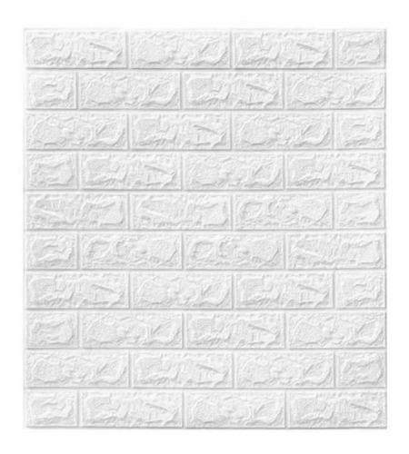 Pack 10 Lamina Papel Mural 3d Ladrillo/ Tucupon Blanco