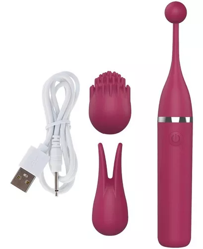 Vibrador Recargable Para Mujer Estimulador Masajeador 3 En 1 Color Rosa