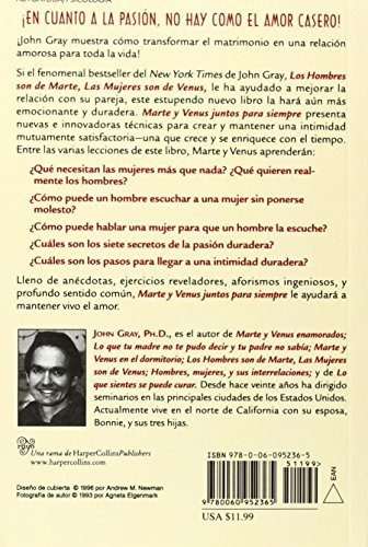 Marte Y Venus Juntos Para Siempre Secretos Del Amor Durader, De Gray, John. Editorial Rayo, Tapa Blanda En Inglés, 1997