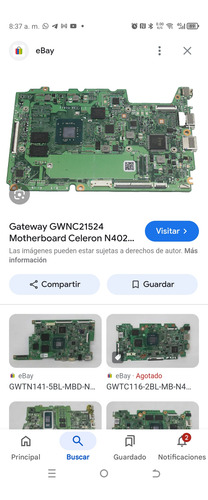 Tarjeta Madre Gateway Gwnc21524-bl Bisagra Case Tecla (Usado)