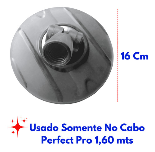 Base Suporte Para Perfect Mop 360 Encaixe Rosqueável Inox Preto