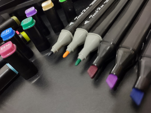 Marcadores Plumones Doble Punta 24 Colores Twin Marker