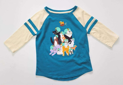 Playera Cat&jack Niña Azul Manga Larga Talla 6 Años