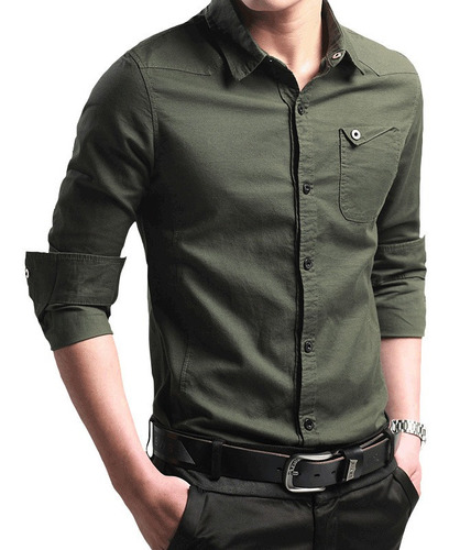 Polera Tipo Militar Para Trabajo Casual Tallas Grandes