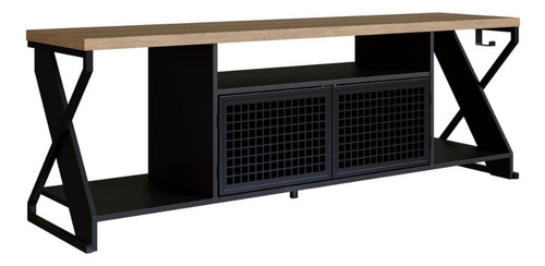 Rack Industrial Para Tv Até 60 Com Led Rgb P1033 Preto/mel