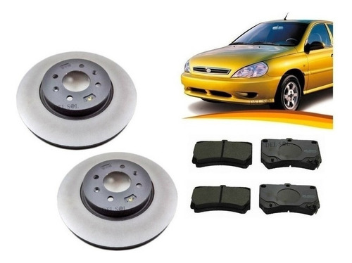 Discos Freno Delantero Para Kia Rio 2000 / 2003 + Pastillas