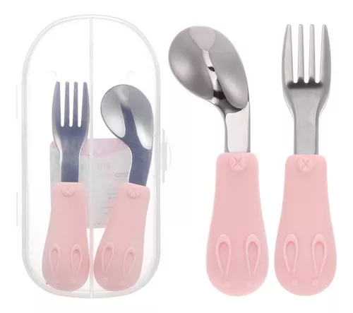 MELII set de cubiertos infantiles, set de cuchara y tenedor para niños y  bebes 