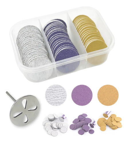 Discos Pedicuria Esmeril Con Organizador Y Fresa - 2.5mm Amarillo Lisa
