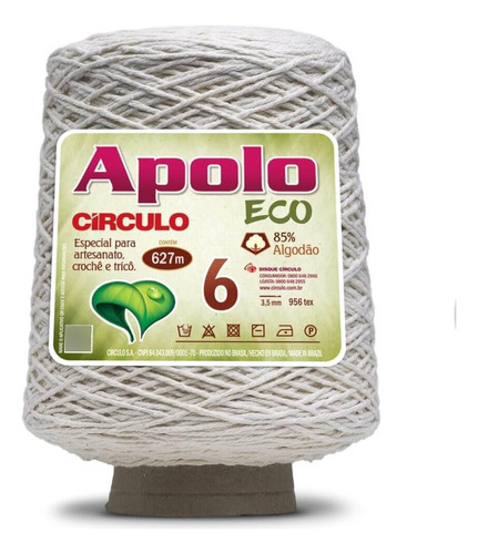 Barbante Apolo Eco Nº 6 600g 627m Natural 020 Círculo