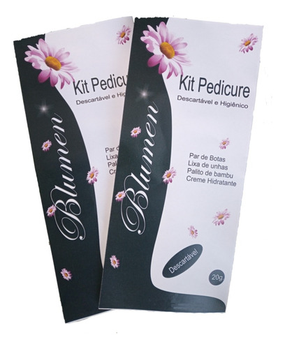 Kit Pedicure Descartável Bota Com Creme, Lixa, Palito 50 Und