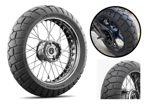 Pneu Moto 150/70b17 Tras Michelin Anakee Advent Sem Câmara