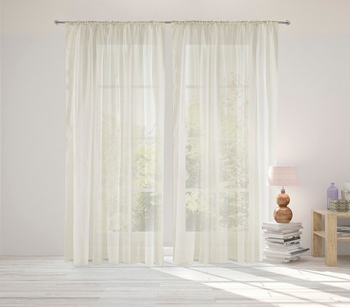Imagen 5 de 9 de Cortinas Living Tela Voile Doble Ancho Riel Jean Cartier
