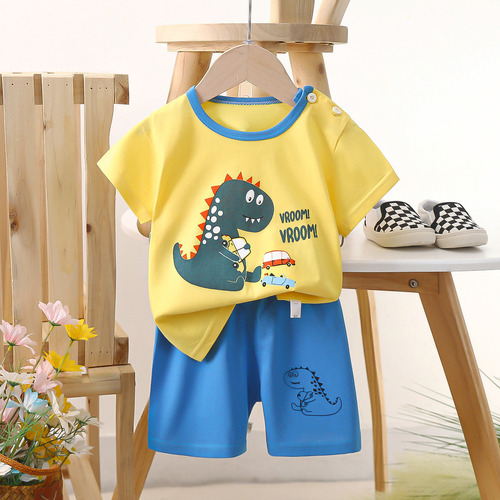 Conjunto De Pantalón Corto De Algodón Dinosaurio Para Niños