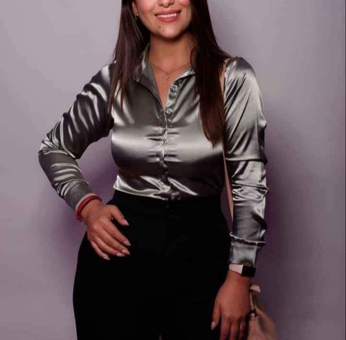 Blusas De Satín Licrado Cede Elegante Sofisticado